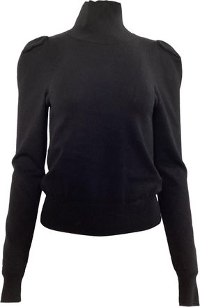 Caroline Constas Ivy Mock Neck Top in Black Rayon