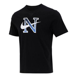 Nike Alphabet Logo Athleisure Casual Sports Breathable Short Sleeve Black DJ1412-010