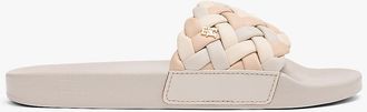 Tommy Hilfiger Womens Woven Pool Slide - Beige - US 6.5 / EU 37