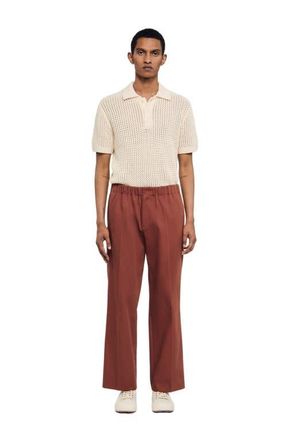 Sandro Elasticated wide-leg cotton trousers in Terra at Nordstrom, Size 4031 Eu