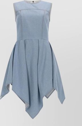 Msgm sleeveless dress asymmetric hem seam detailing