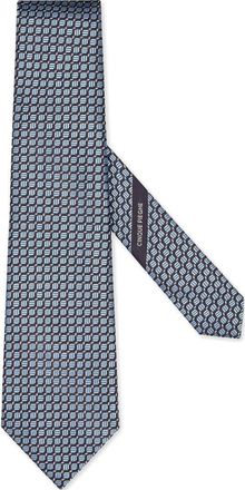 Ermenegildo Zegna Micro Geo Mulberry Silk Tie in Light Blue at Nordstrom