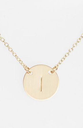 Nashelle 14k-Gold Fill Anchored Initial Disc Necklace in 14K Gold Fill I at Nordstrom