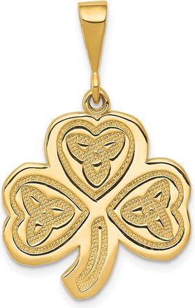 Diamond2Deal 14k Yellow Gold Trinity Clover Pendant