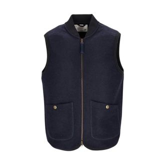 Bl'ker Gilet in lana cotta Wolf - - Jackets - Uomo - Blu - S
