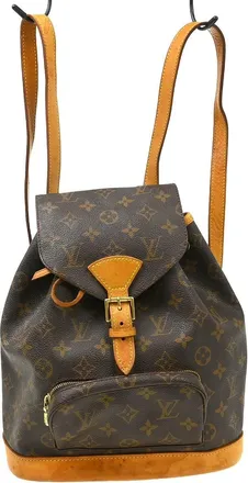 Louis Vuitton Vintage Montsouris Backpack Monogram Canvas Brown Canvas Backpack Bag (Pre-Owned)