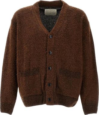 Original Vintage Cardigan Lungo in Lana Feltro - - Knitwear - Uomo - Marrone - S