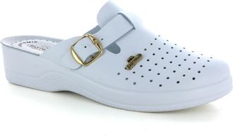 Easywalk 800 Leather Slip-on Womens Ladies Mule Clogs Slippers Shoes, White, EU 36, UK 3.5