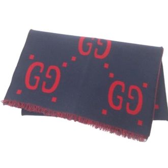 Gucci Pre-owned Stole - Heren - Vintage Accessoires - Blauw - ONE Size - Wol - Vintage