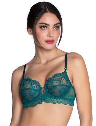 Lise Charmel Womens ACH6013 Sublime En Dentelle Full Cup Bra - Green - Size 32E