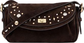 Sandro LE MAMBO JANYS studded suede bag in Black Brown at Nordstrom, Size Medium