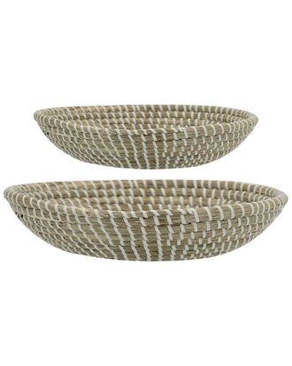 A&B Home Discontinued A&B Home Set Of 2 Kira Woven Seagrass Bowls