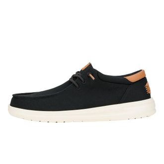 Hey Dude Paul Canvas 43151-001 Mens Black Moc Toe Slip On Comfort Shoes LIQ1773