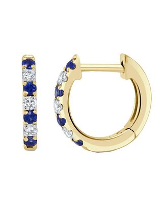 Sabrina Designs 14K 0.24 Ct. Tw. Diamond & Sapphire Huggie Earrings