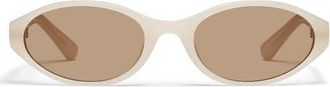Quay Aura Points 55mm Oval Sunglasses in Bone/Tan at Nordstrom