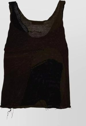 Our Legacy sleeveless scoop neck camouflage knit top