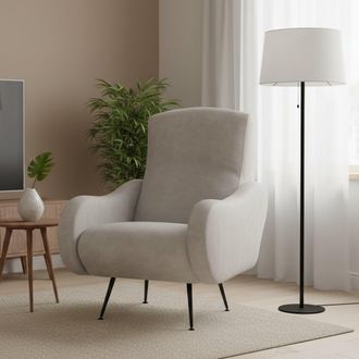 Dmora Butaca Lasnigo, Sill&oacute;n Con Brazos, Soporta 90 Kg Made In Italy, Estructura Madera, 70x100x98h Cm Beige