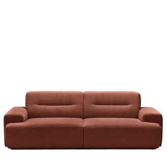 DRAWER Sof&aacute; de 4 plazas en terciopelo acanalado - Terracota