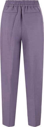 PT01 Womens Daisy - Viscose And Linen Trousers - Purple - Size EU 46 (Womens)