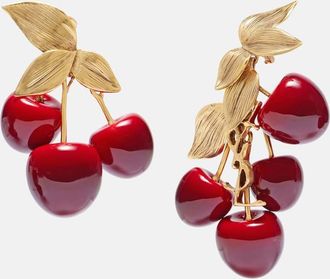 Saint Laurent Cassandre asymmetric clip-on earrings