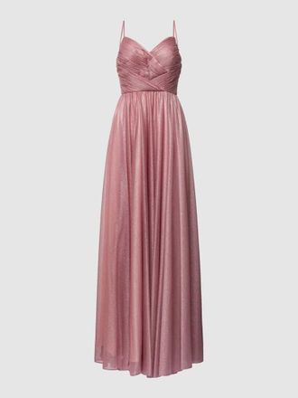 Unique Abendkleid in Maxil&auml;nge mit V-Ausschnitt in Mauve, Gr&ouml;&szlig;e 34