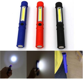 OEM Lampara De Emergencia - Led Cob - 3 Modos Incluyendo Sos Rojo - Con Im&aacute;n Integrado - Funciona Con 3 Pilas Aa - 1 Unidad