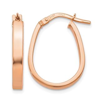 Diamond2Deal 14K Rose Gold Polished U-Shape Hoop Earrings