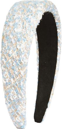 Tasha Padded Metallic Tweed Headband in Baby Blue at Nordstrom