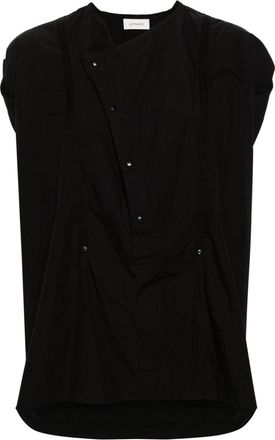 Christophe Lemaire panelled sleeveless blouse - women - Cotton - 38 - Black