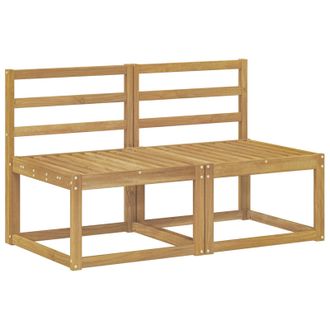 vidaXL 2 Pieza Sof&aacute; Intermedio De Exterior Madera De Acacia S&oacute;lida Vidaxl