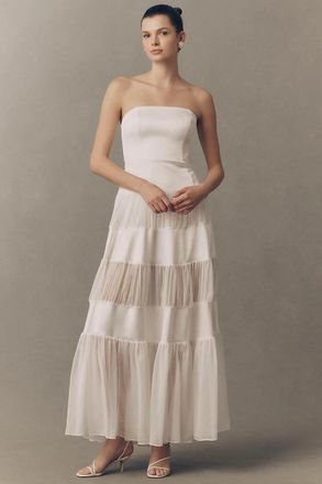 BHLDN Satin Strapless Maxi Dress