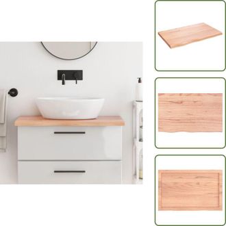 vidaXL Piano in rovere - vidaXL Piano Bagno Marrone 80x50x(2-4) cm Legno Massello Trattato - Piano in legno trattato