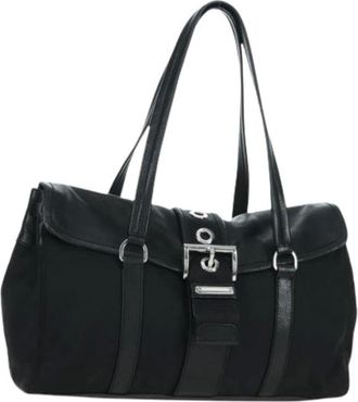 Prada Pre-owned Shoulder Bags, female, Black, Size: ONE SIZE Pre-owned Vintage Nylon Shoulder Bag