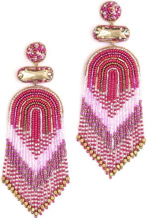 Deepa Gurnani Ishani Beaded Drop Earrings in Fuchsia at Nordstrom