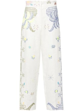 Forte_Forte straight-leg linen trousers - women - Linen/Flax - III - White
