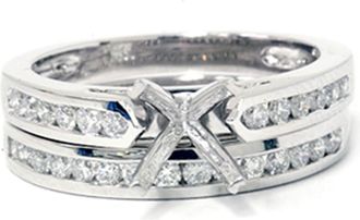 Pompeii3 1/2ct Cathedral Diamond Channel Set Rings 14K White Gold Size Selectable