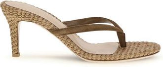 Gianvito Rossi Beige Raffia Stiletto Heel Womens Sandals