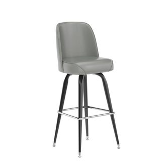 Flash Furniture James Commercial Grade Metal Barstool with Gray Swivel Bucket Seat