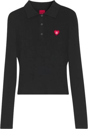 HUGO BOSS Tops > Poloshirts - Dames - Polos - Zwart - M - Tops