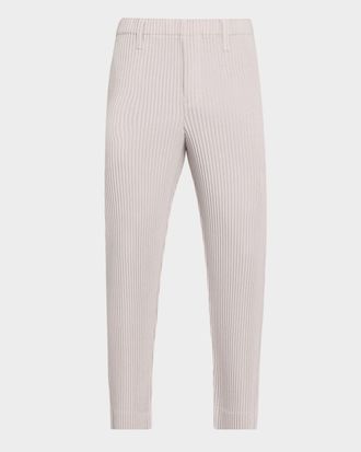 Homme Pliss&eacute; Issey Miyake Men & apos;s Linen Like Pleated Tapered Trousers