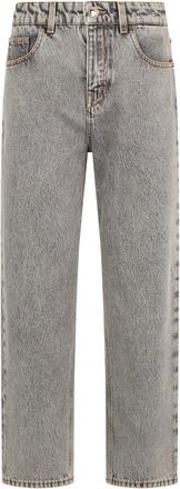 Moorer Dames, Jeans, Grijs, Maat: W27 Katoen