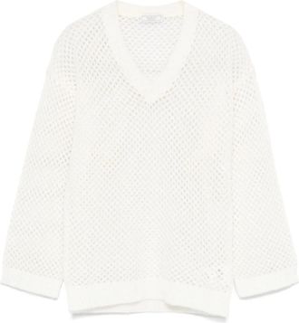 PESERICO Maglione in maglia traforata - Bianco