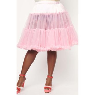 Unique Vintage Plus Size Ruffled Petticoat Crinoline in Light Pink at Nordstrom