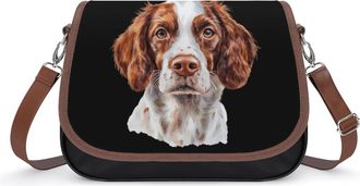 Generic Brittany Spaniel Dog Small Womens Crossbody Bags Shoulder Handbag with Adjustable Strap for Travel