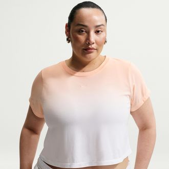 Nike Womens Nike Sportswear Chill Knit Slim Cropped T-Shirt (Plus Size) in Orange | II7076-821