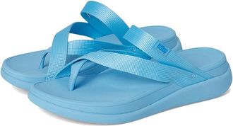 FitFlop F-Mode Go Webbing Flatform Sling Toe-Post Sandals Womens Wedge Shoes Bondi Blue : 5 M (B), Synthetic