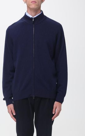 Canali Cardigan in misto lana e cashmere con collo a lupetto e zip