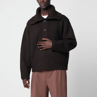 STUDIO NICHOLSON Polo Orena marrone in yak e lana merino