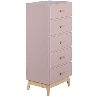 Mobili Rebecca Mobili Rebecca - Cassettiera Orchidea 115x50x40 mdf Pino Rosa Marrone Scandinavo Da Montare