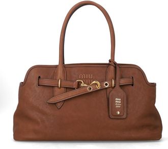 Miu Miu Brown Aventure Large Shoulder Bag